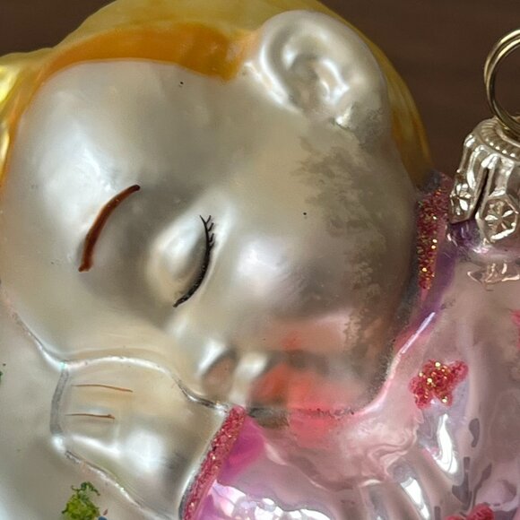 Kurt S. Adler Polonaise "Sweet Lullabye" Glass Baby Ornament 5" Komozja AP 1293 - Picture 15 of 17